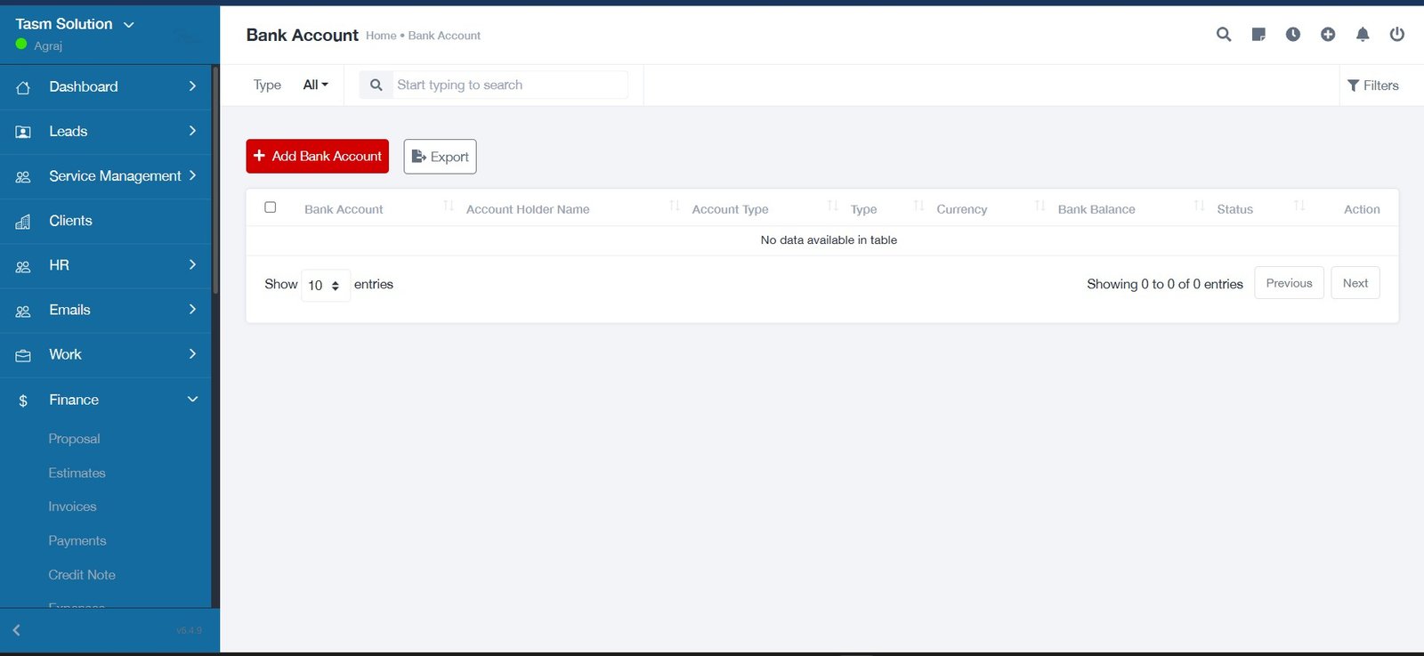 Bank Account Integration